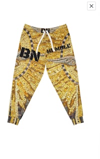 a pair of sweatpants with the word bnn on them